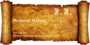 Moduna Minna névjegykártya
